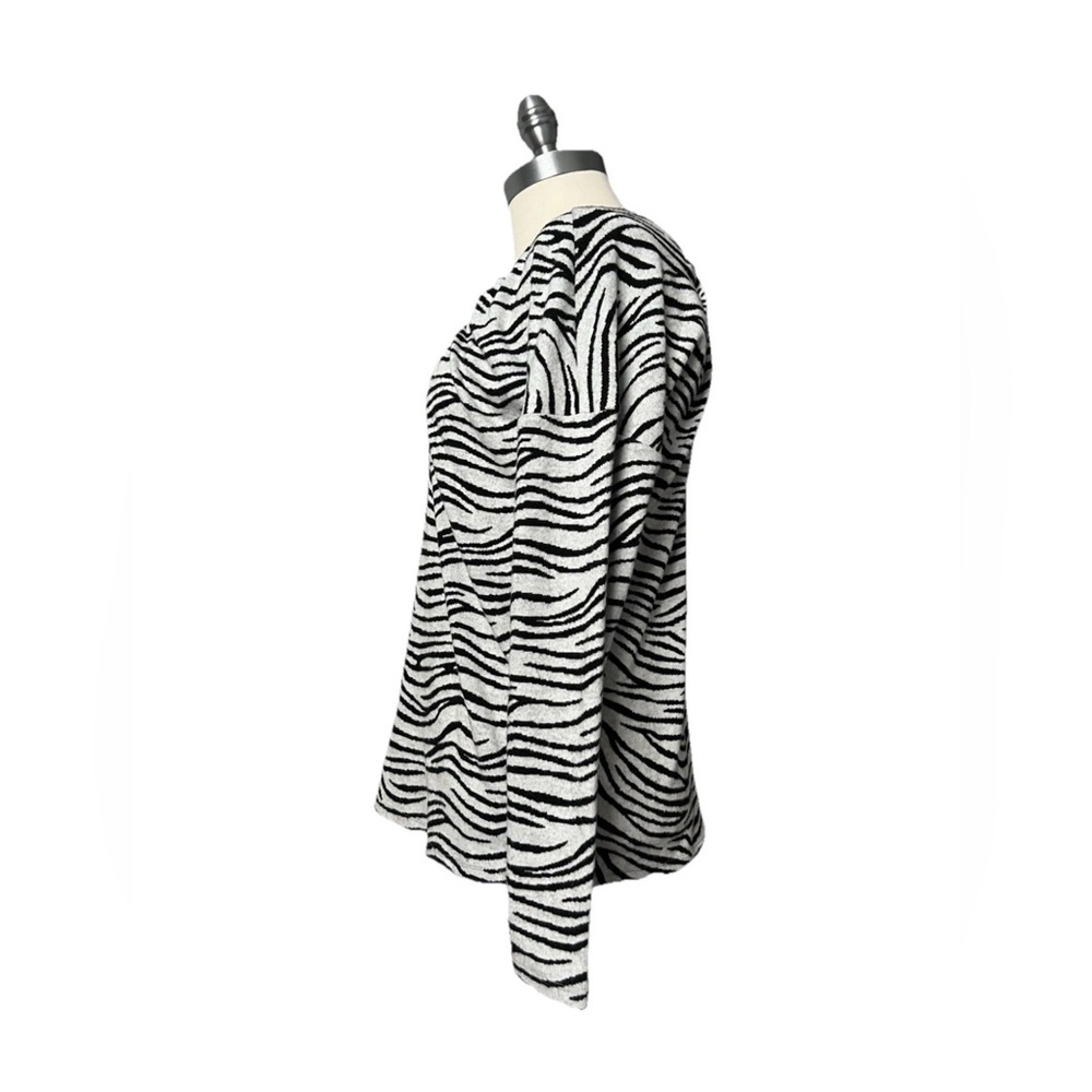 MAEVE Anthropologie Taylor Zebra-Striped Pullover Soft Black White NWT Size XS - Picture 3 of 10